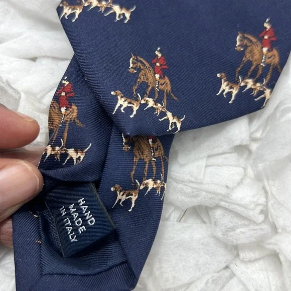 Polo Ralph Lauren Polo Pony Silk Tie Men’s Size 56” X 3” Made In Italy